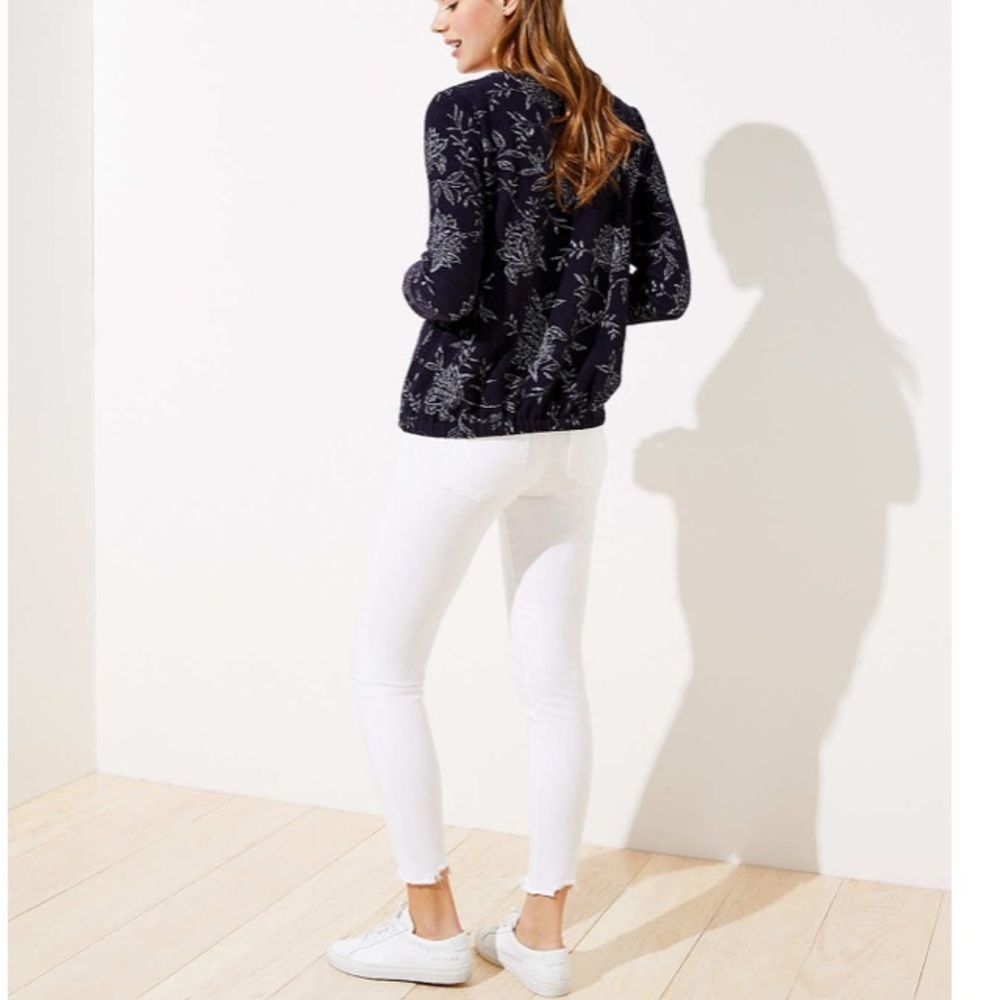 NWT! LOFT Navy Bubble Sweater - Picture 2 of 7